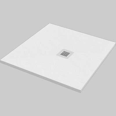 Piatto Doccia Quadrato Effetto Pietra Bianco 80 x 80 Made in Italy - 2