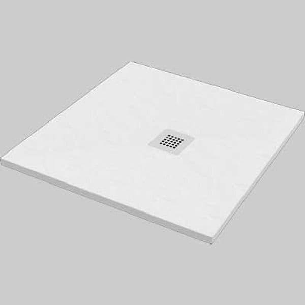 Piatto Doccia Quadrato Effetto Pietra Bianco 90 x 90 Made in Italy - 2