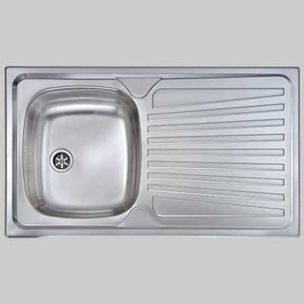Lavello INOX una Vasca Incasso 86 x 50 Destro Cm - 2