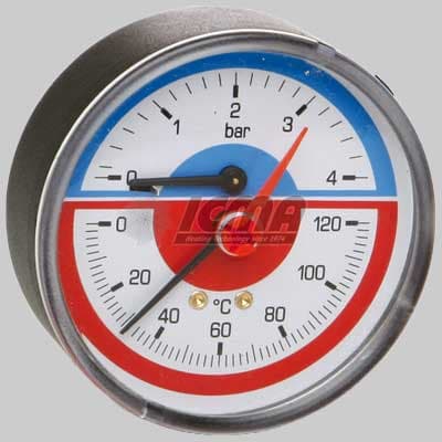 Termomanometro Attacco Posteriore ½ 0 Ee ·10 Atm 0 Ee ·120 °c Icma - 2