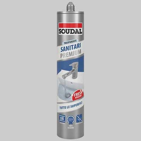 Silicone Multiuso Neutro per Sanitari Soudal Ml 300 ml 300 Bianco