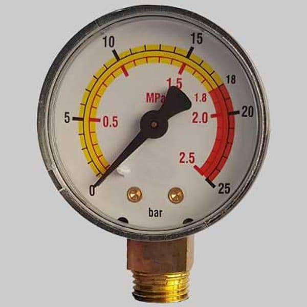 Manometro Ø 50 Attacco Radiale G 1/4 Scala 0÷25 Bar Made in Italy