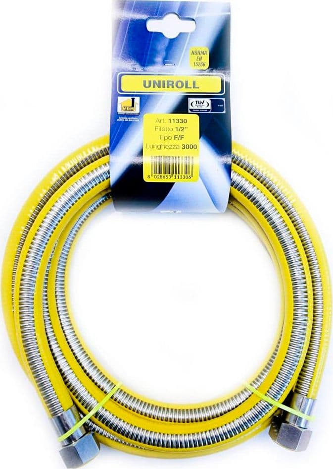Tubo Gas Metallico Rivestito Ff Cm 300 Made in Italy