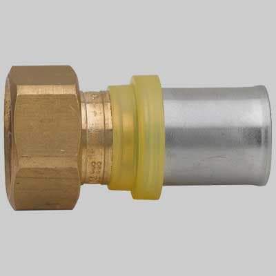 Raccordo a Pressare Diritto Due Pezzi Sede Piana per Gas 20 x ¾ - 2