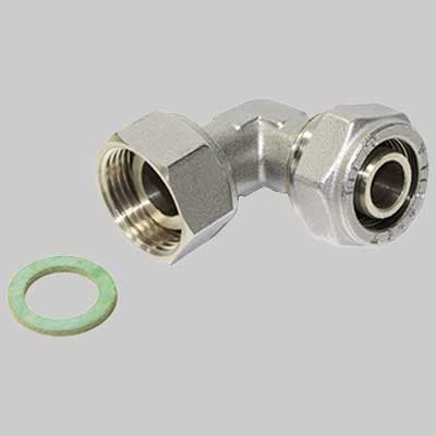 Raccordo a Compressione Curvo con Girello 26 x 1 Tiemme - 2