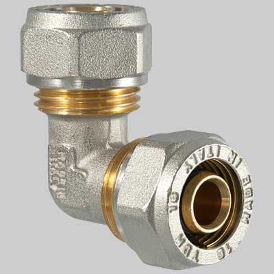 Raccordo a Compressione Curvo Doppio 26 x 26 T.d.m - 2