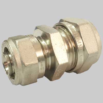 Raccordo a Compressione Diritto Doppio Ridotto Tiemme 26 x 20 - 2