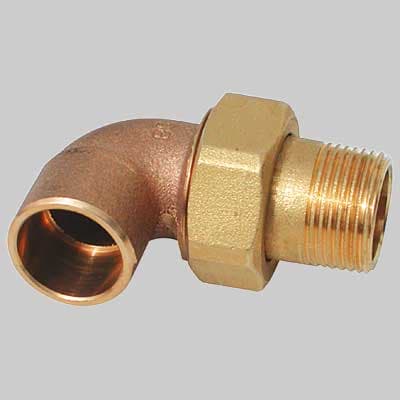 Bocchettone a Gomito Bronzo a 3 Pezzi Filettato Maschio a Saldare 093181204 - 2