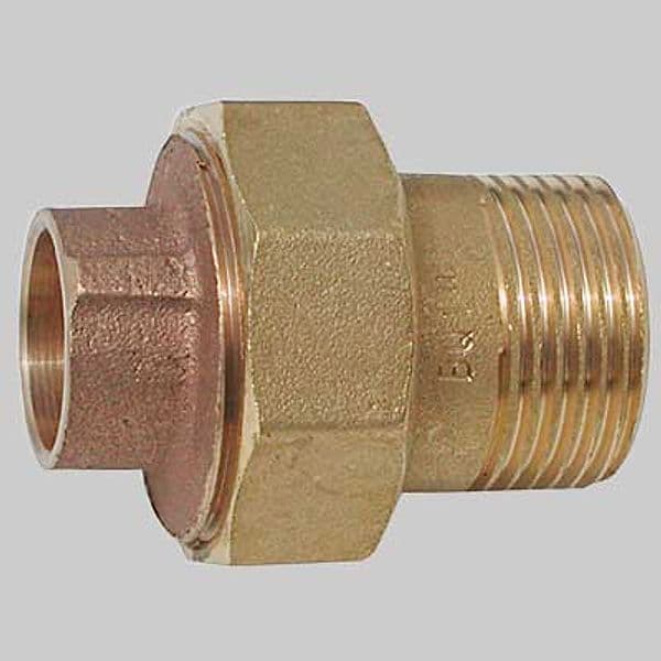 Bocchettone Bronzo a 3 Pezzi Diritto Filettato Maschio a Saldare Femmina 14 – Made In Italy