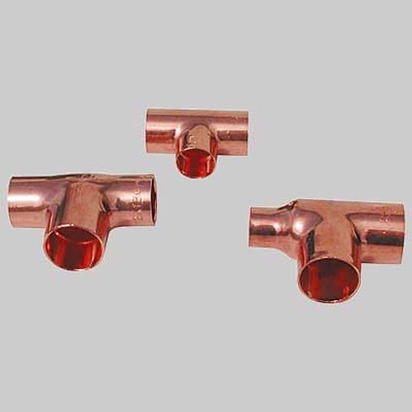 Raccordo Tee Rame Ridotto a Saldare Femmina 28 x 35 x 28 Made in Italy - 2