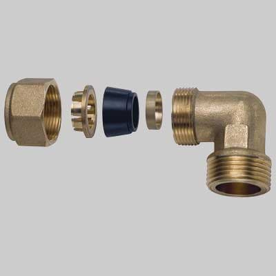 Gomito Maschio con Kit di Tenuta per Tubo Rame ½ x 12 Far - 2