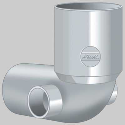 Curva WC con Due Attacchi Laterali Ø 100 50 x 50 Nicoll - 2