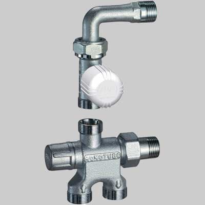 Kit Valvola Termostatica con Detentore Monotubo Grt ½ 24 x 19 Far - 2