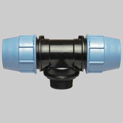 Tee 90° con Derivazione Maschio Plastica 110 x 4 Unidelta - 2