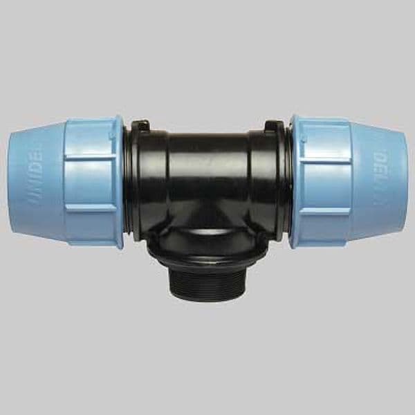 Tee 90 ° con Derivazione Maschio Plastica 25 x 3/4 Unidelta - 2