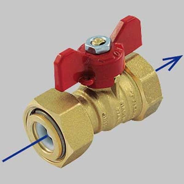Valvola a Sfera Diritta Femmina con Girello e Non Ritorno 3 x 41 Tiemme - 2