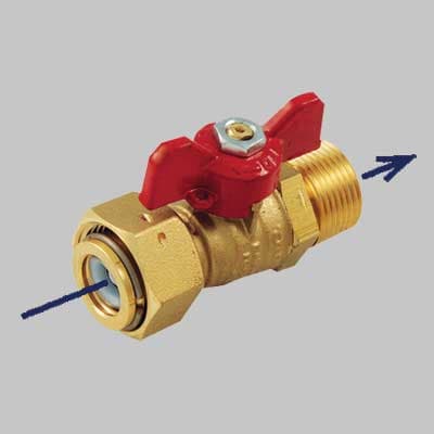 Valvola a Sfera Diritta Maschio con Girello e Non Ritorno 3 x 43 x 4F - 2