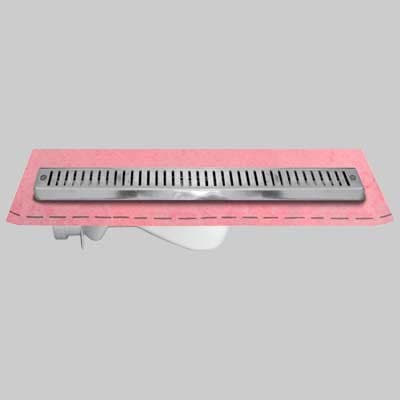 Canaletta per Doccia con Griglia e Guaina Kit Cm 55 Guaina 1 m ² Stamplast - 2