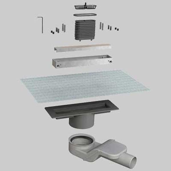 Canalina Doccia Alluminio in Kit Griglia Double Face Cm. 100 Bonomini - 2