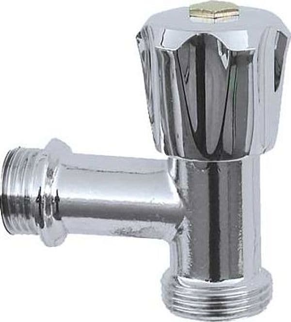 Rubinetto per Lavatrice a Squadra a Vitone 1/2 x 3/4 Cromato Made in Italy - 2