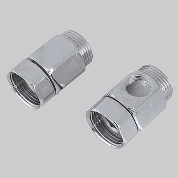 Coppia Distanziali per Gruppi con Dado Girevole Mf 3/4 C Foro 3/8 Bianchi - 2