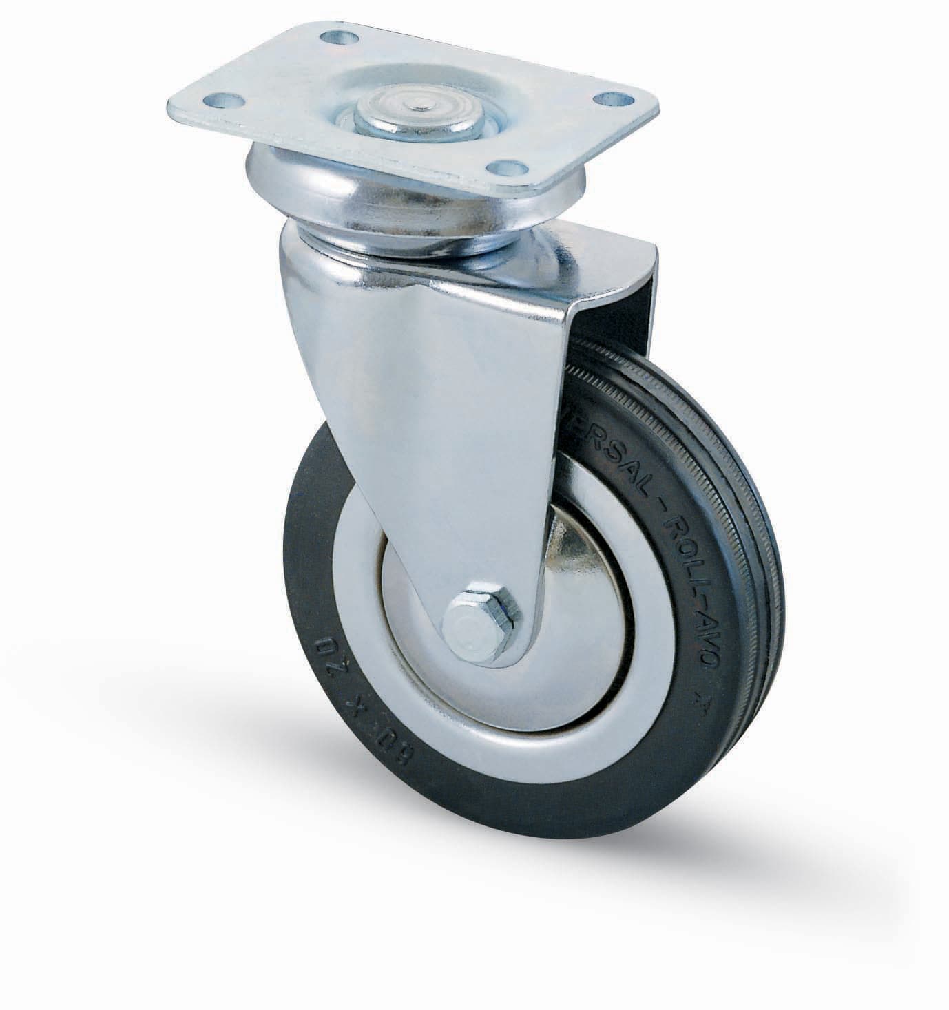 Ruota Carrello Ø 100 mm Gomma 155 Piastra Avo - 2