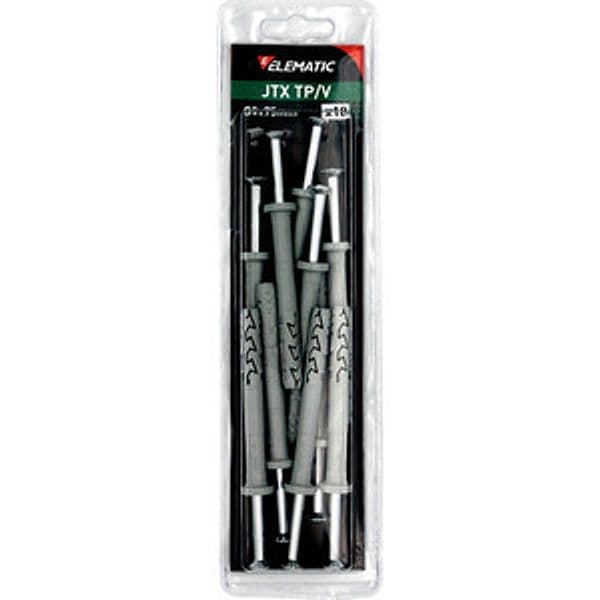 Tassello Jtx Tp V 8 x 75 con Vite 10 Confezione Elematic Blister 10 Pezzi - 2