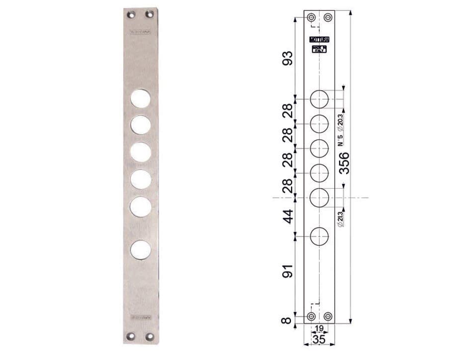 Contropiastre per Serrature Porte Blindate 94275 Interasse 28 Mm, 35 - 2