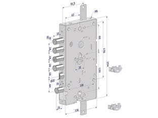 Serratura Triplice P Porte Blindate Cilindro Europeo Reversibile 268 - 2