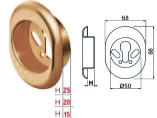 Bocchetta Antistrappo KT52 Bronzato 68 MMX88X15H Ø 50 mm (KT5240) Disec - 2
