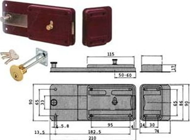 Ferroglietto con Catenaccio 6 Mandate Cilindro Staccato 55051 50 mm – Cisa