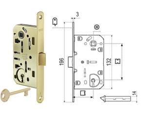 Serratura a Bussola Mediana Evolution Solo Scr. Nylon B.do T.do Otton. 50 - 2