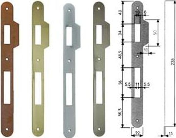 Contropiastra con Aletta per Serratura Patent a Bussola Bordo Cod 204088 - 2