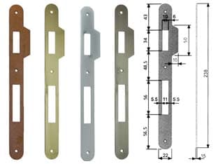 Contropiastra con Aletta per Serratura Patent a Bussola Bordo Cod 204088 - 2