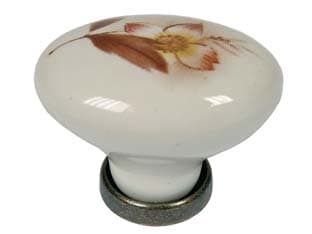 Pomoli Ovali in Porcellana MOD.P02,01 Avorio Decoro Fiore 24 5 Pezzi - 2