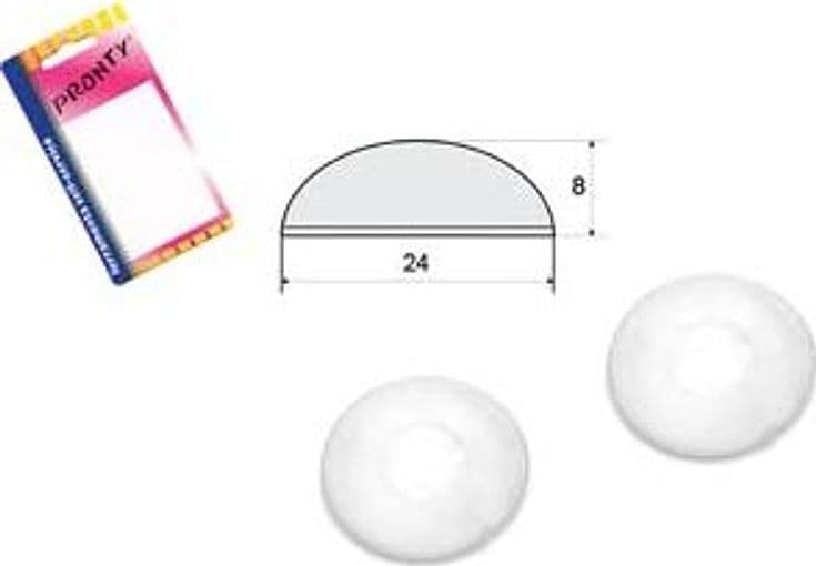 Paracolpi a Mezzaluna Adesivi Trasparenti 24 MMX8, in BL.4 Pz 12 Pezzi - 2