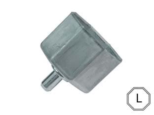 Calotta Ottagonale Liscia con Perno per Avvolgibili Perno Ø 12 mm 10 Pezzi - 2