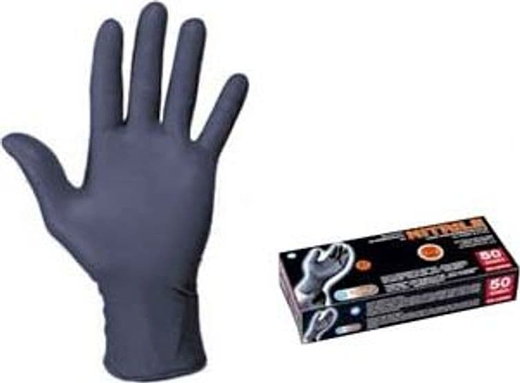 Guanti in Nitrile Spessorati Neri Tg.xl in Conf. da 50 Pz 2 Pezzi - 2