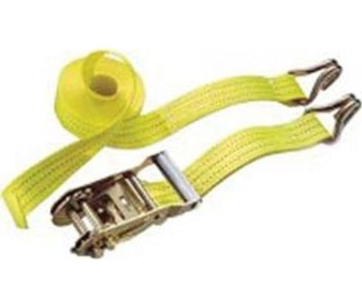 Cinghia con Ganci a J e Cricchetto Giallo 4,5 m x 25 Mmh. Portata 1000 kg - 2