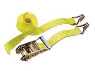 Cinghia con Ganci a J e Cricchetto Giallo 4,5 m x 25 Mmh. Portata 1000 kg - 2