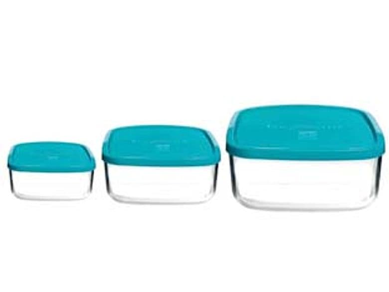 Contenitori Frigoverre Classic Quadro 22 CMX22 CL.280 Bormioli 4 Pezzi - 2