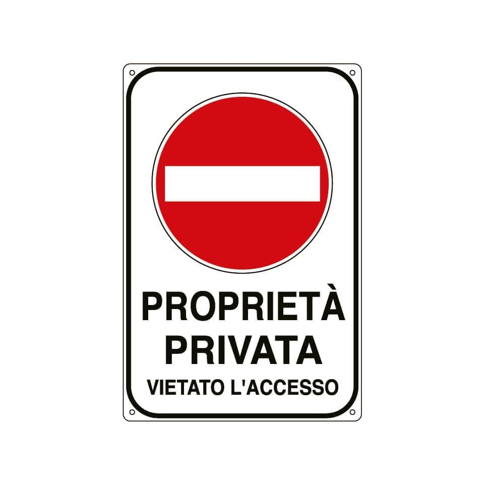 Cartello Vietato L Accesso Proprieta Privata 20 x 30 cm 10 Pezzi – Autres