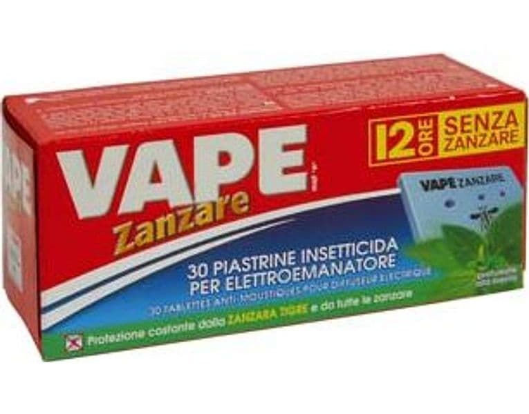 Piastrina per Elettroemanatori Zanzare Comuni e Tigre Menta 12 Pezzi – Vape