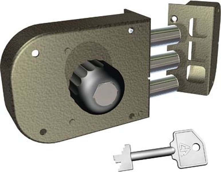 Serratura Legno Applicare 1600 Cr C.pompa M2 con Pomolo E.mm 60 Dx