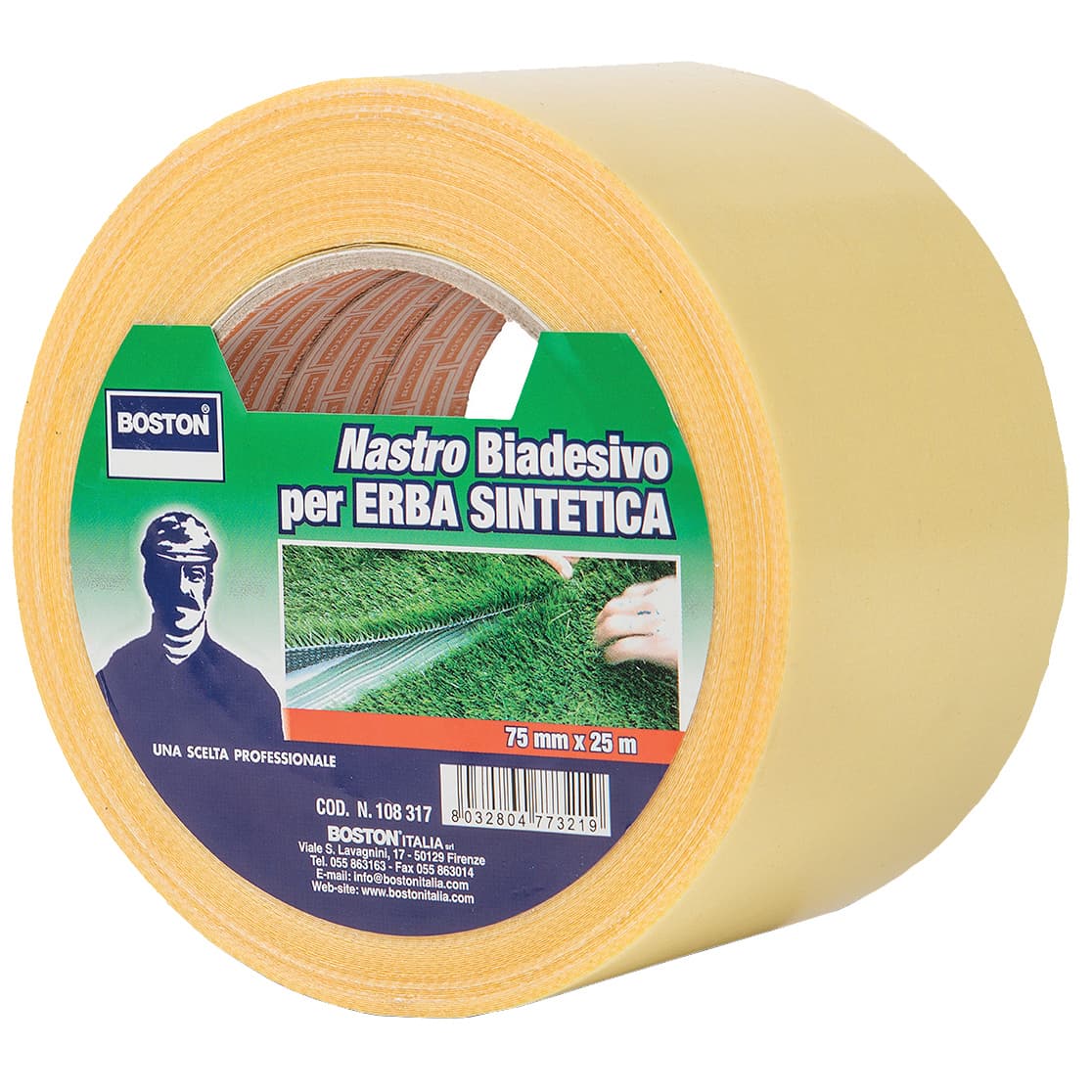 Nastro Biadesivo Erba Sintet 75MMX25M Boston 15 Pezzi - 2