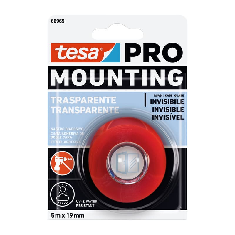 Nastro Biadesivo Tesa Mounting Pro Trasp 19MMX5M 12 Pezzi - 2