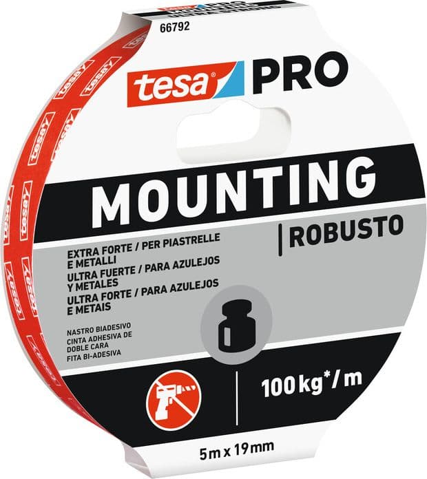 Nastro Biadesivo Tesa Mounting Pro Strong 19MMX5M 10 Pezzi - 2