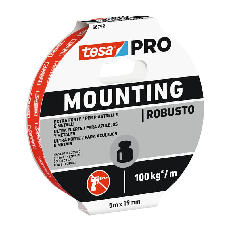 Nastro Biadesivo Tesa Mounting Pro Strong 19MMX5M 10 Pezzi - 2