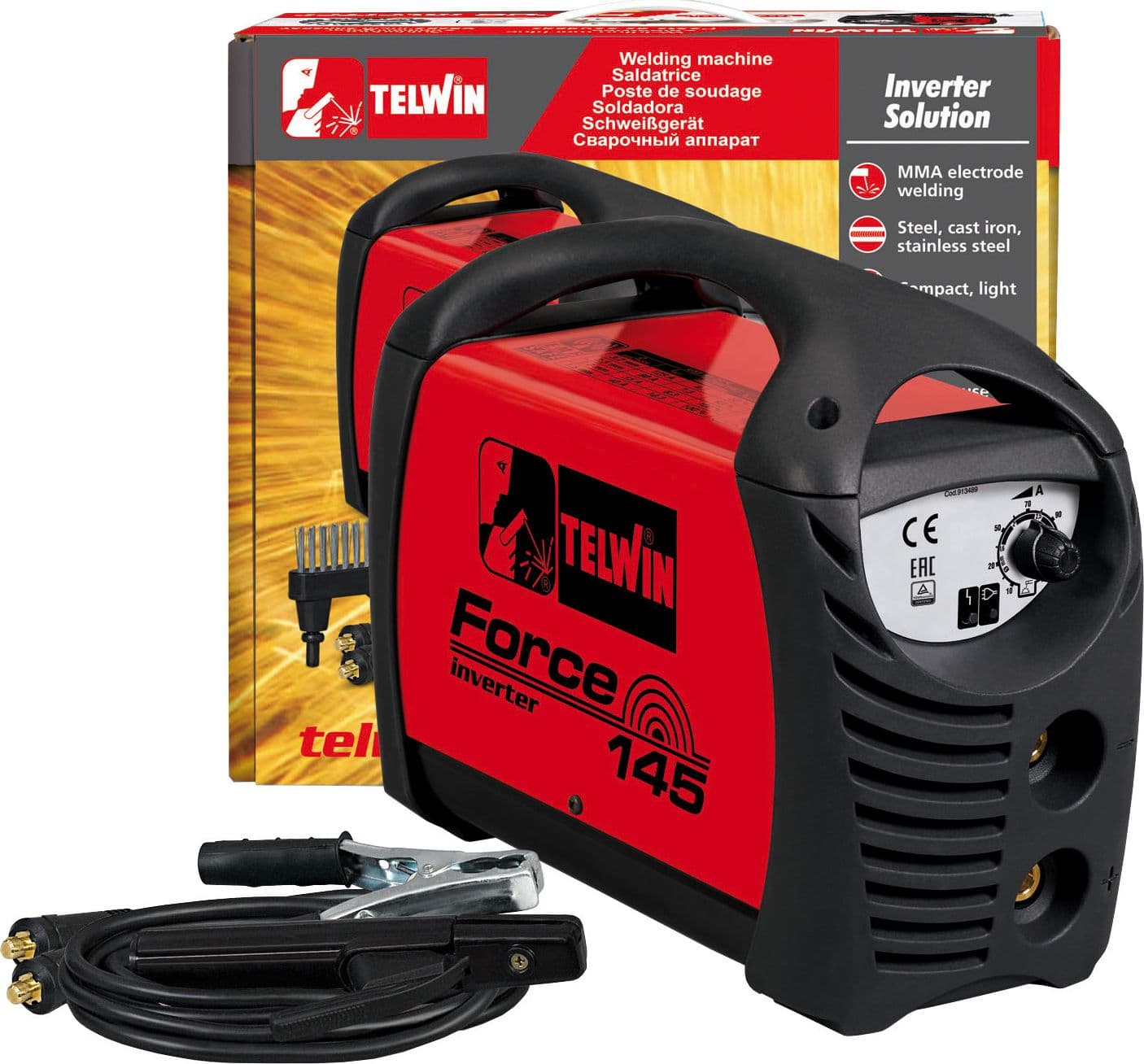 Saldatrice Inverter Force 145 e Kit e Val.plast Telwin