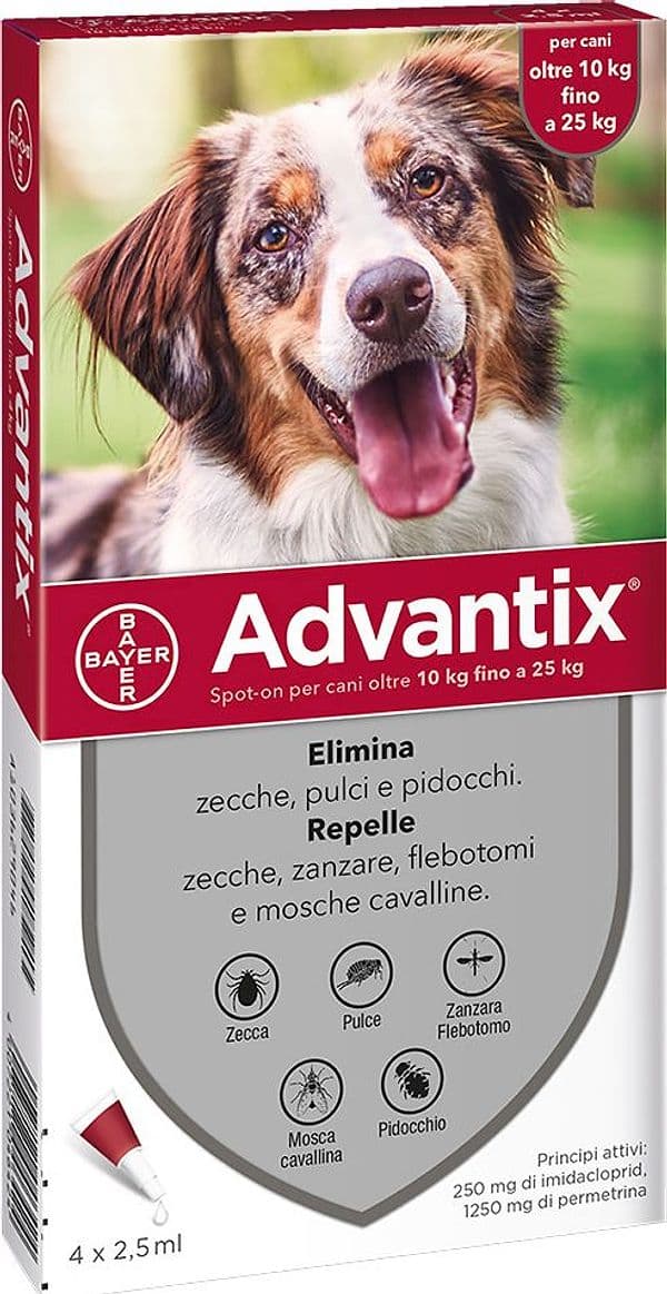 Advantix Spot On 4 Pipette Cani 10 25 kg Bayer - 2